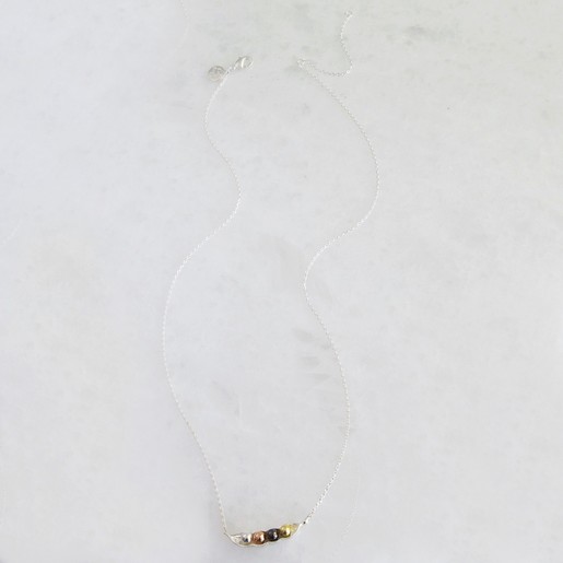 Lisa Angel Ladies' Silver Four Peas in a Pod Necklace