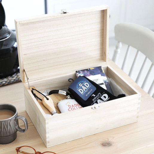 Inside of Personalised Banner Wooden Hamper Box