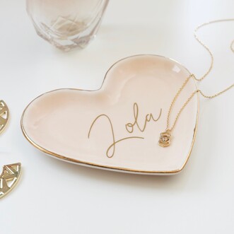 Personalised Pink Heart Trinket Dish