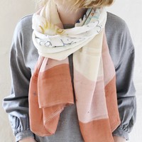Lightweight Zodiac Print Scarf in Pink