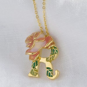 Floral Initial Necklace in Gold - R 