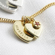 Lisa Angel Gold Personalised Double Heart and Birthstone Charm Bracelet