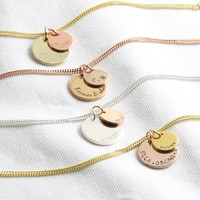 Personalised Sterling Silver Double Disc Bracelet