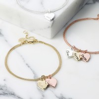 Personalised Mixed Metal Heart Bracelet