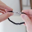 Men's Handmade Cube Bead Name Bracelet