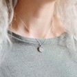 Ladies' Personalised Christening Pendant Necklace on Model