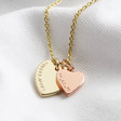 Lisa Angel Ladies' Hand-Stamped Personalised Sterling Silver Double Heart Pendant Necklace