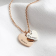 Lisa Angel Hand-Stamped Personalised Sterling Silver Double Heart Pendant Necklace
