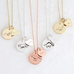 Personalised Dinosaur Disc Necklace