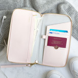 Kikki.K Leather Travel Wallet with Zip: Pink