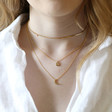 Lisa Angel Ladies' Herringbone Chain Choker Necklace in Gold
