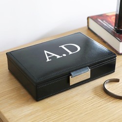 Personalised Stackers Mini Jewellery Box Lid in Black