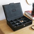 Personalised Stackers Mini Jewellery Box Lid in Black