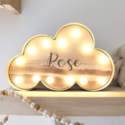 Personalised Grey Watercolour LED Cloud Light