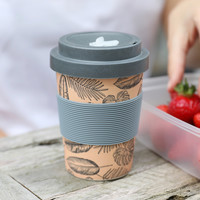 Leaf Print Bamboo Travel Mug