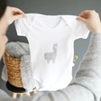 Lisa Angel Kids Personalised Llama Short Sleeved Babygrow