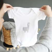 Personalised Llama Short Sleeved Babygrow