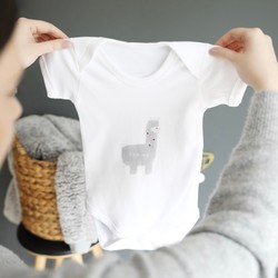 Personalised Llama Short Sleeved Babygrow