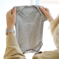 Personalised Name Short Sleeved Babygrow