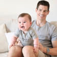 Boy's Personalised 'Sidekick' Short Sleeved Babygrow and Men's T-Shirt Set