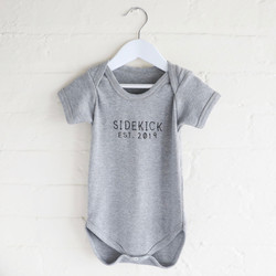 Personalised 'Sidekick' Short Sleeved Babygrow