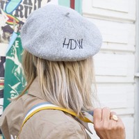 Personalised Embroidered Initials Beret