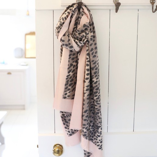 Pink Edge Leopard Print Scarf | Ladies' Scarves | Lisa Angel