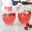 Women's Personalised Floral Heart Garland Glass Tumbler
