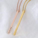 Personalised Polished Vermeil Bar Necklace