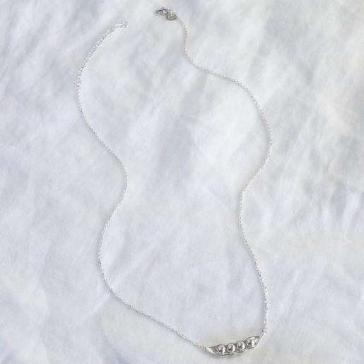 Sterling Silver Four Peas in a Pod Necklace
