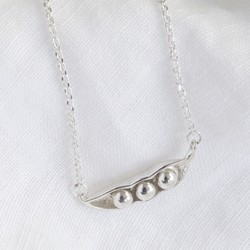 Sterling Silver Three Peas in a Pod Necklace