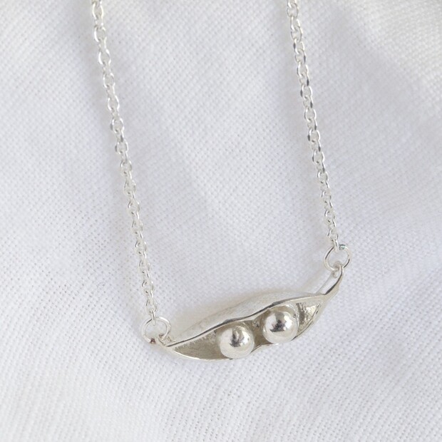 Sterling Silver Two Peas in a Pod Necklace