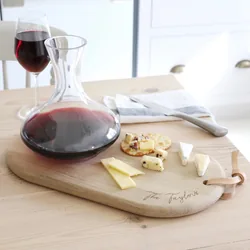 Personalised LSA Wine Carafe & Oak Cheese Board Set