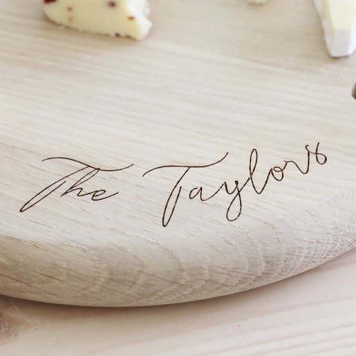 Personalised LSA Wine Carafe & Oak Cheese Board Set