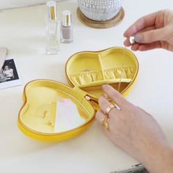 Heart Travel Jewellery Case in Mustard