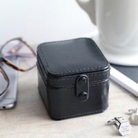 Men's Black Travel Cufflink Box