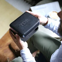 Men's Personalised Black Travel Accessories Case