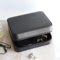 Men's Personalised Co-ordinates Black Accessories Travel Box