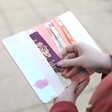 Lisa Angel Ladies' Iridescent Travel Wallet in Peach Pink