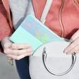 Lisa Angel Ladies' Slim Iridescent Travel Wallet in Turquoise Green