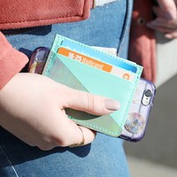 Iridescent Turquoise Card Holder