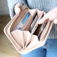 Inside of Personalised Large Zip Around Wallet in Pink