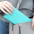 Lisa Angel Ladies' Large Zip Around Wallet in Turquoise 