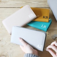 Personalised Initials Large Zip Around Wallet