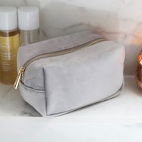 Velvet Box Make Up Bag in Grey