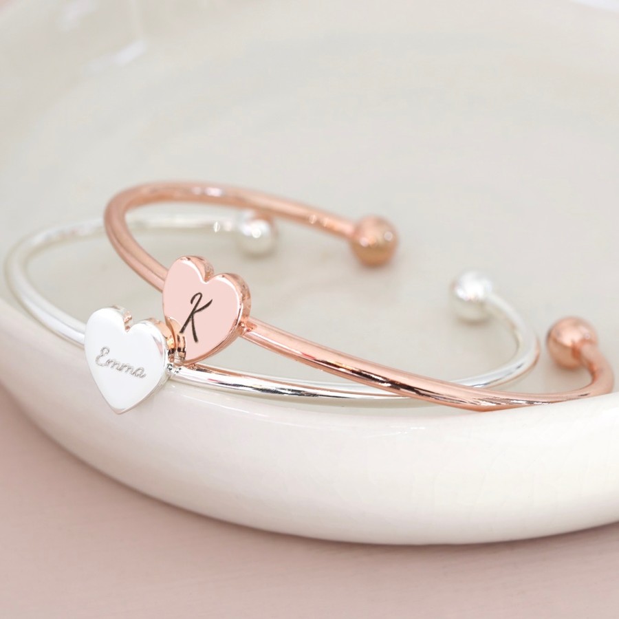 personalised heart bangle