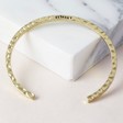 Lisa Angel Ladies' Gold Hand-Stamped Personalised Hammered Open Bangle