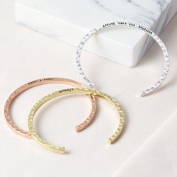Personalised Hammered Bar Bangle