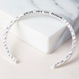 Lisa Angel Ladies' Silver Hand-Stamped Personalised Hammered Open Bangle