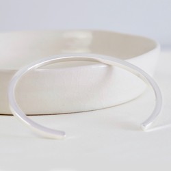 Polished Silver Bar Bangle